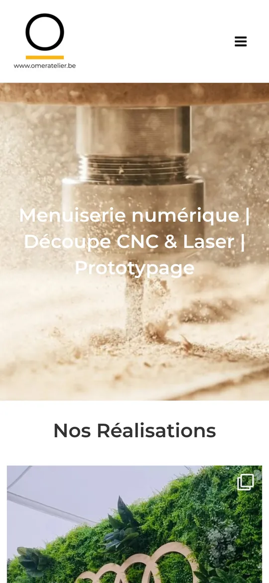 Le site Omer Atelier sur téléphone