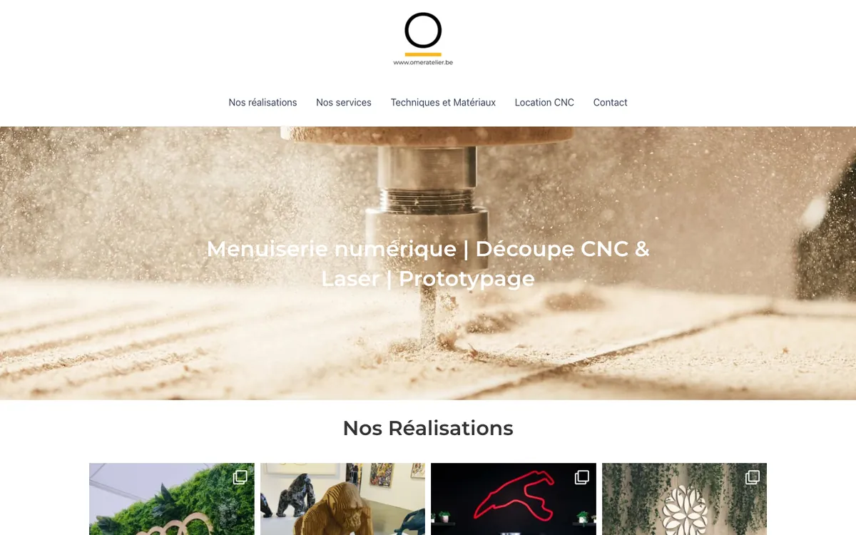 Le site Omer Atelier sur ordinateur