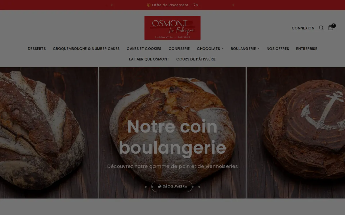 Le site Pâtisserie Osmont sur ordinateur